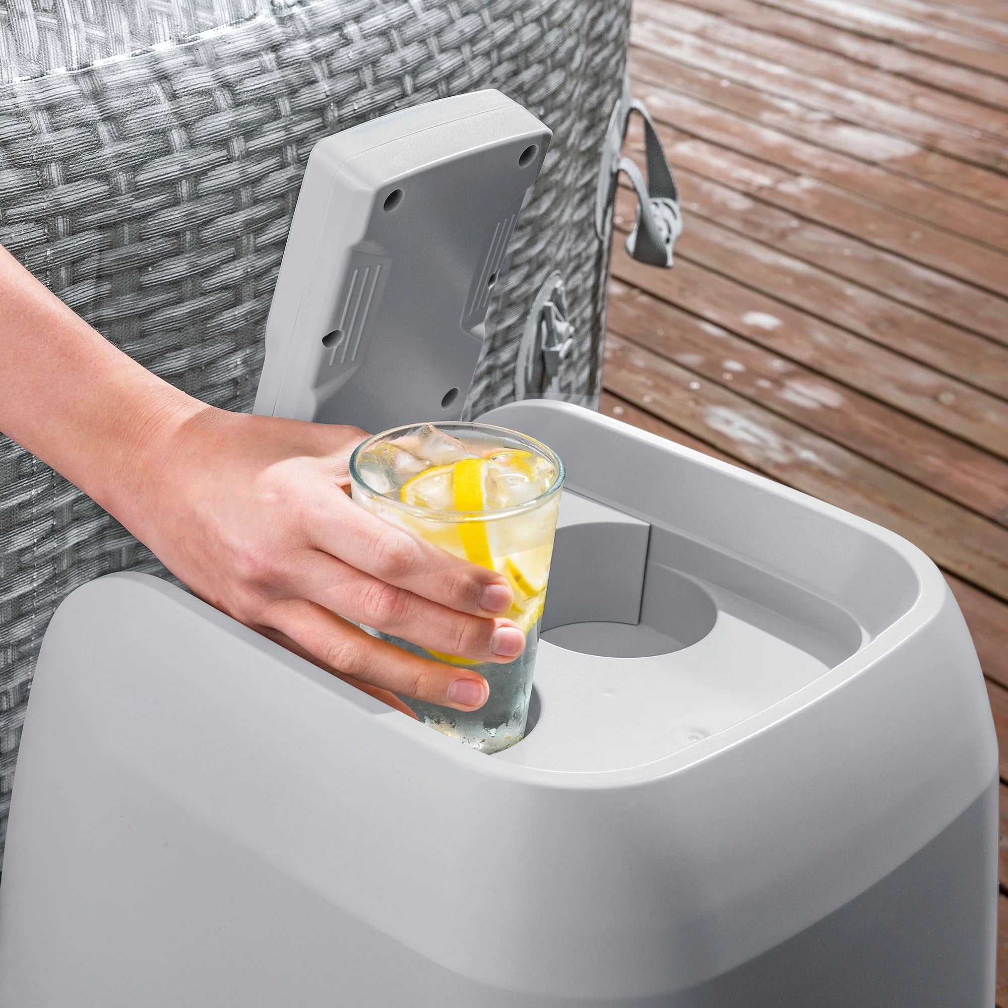Coleman SaluSpa AirJet Inflatable Round Hot Tub, 60 Jets, Black D46266