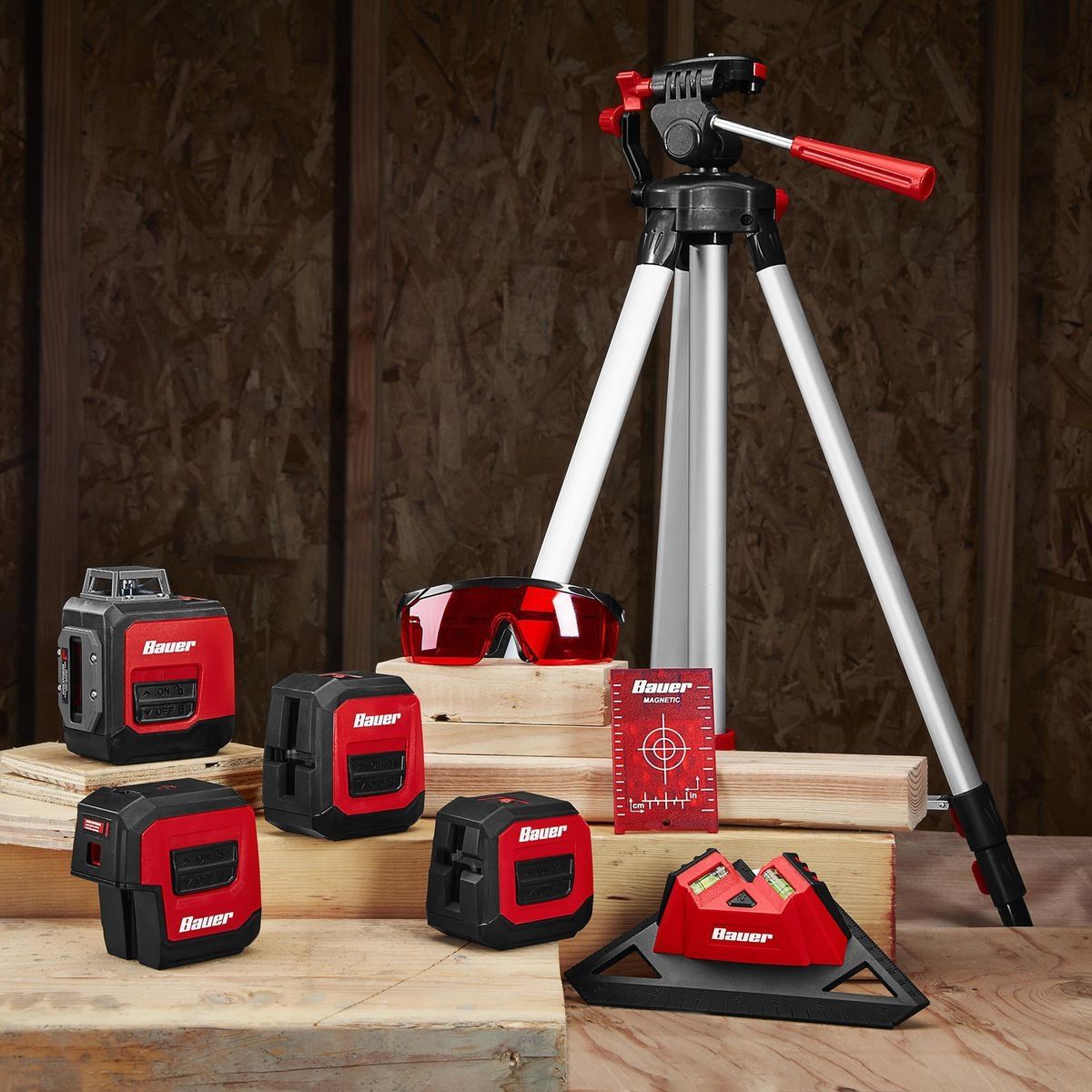 BAUER 40 ft. Self-Leveling Cross-Line Laser Level Y5644