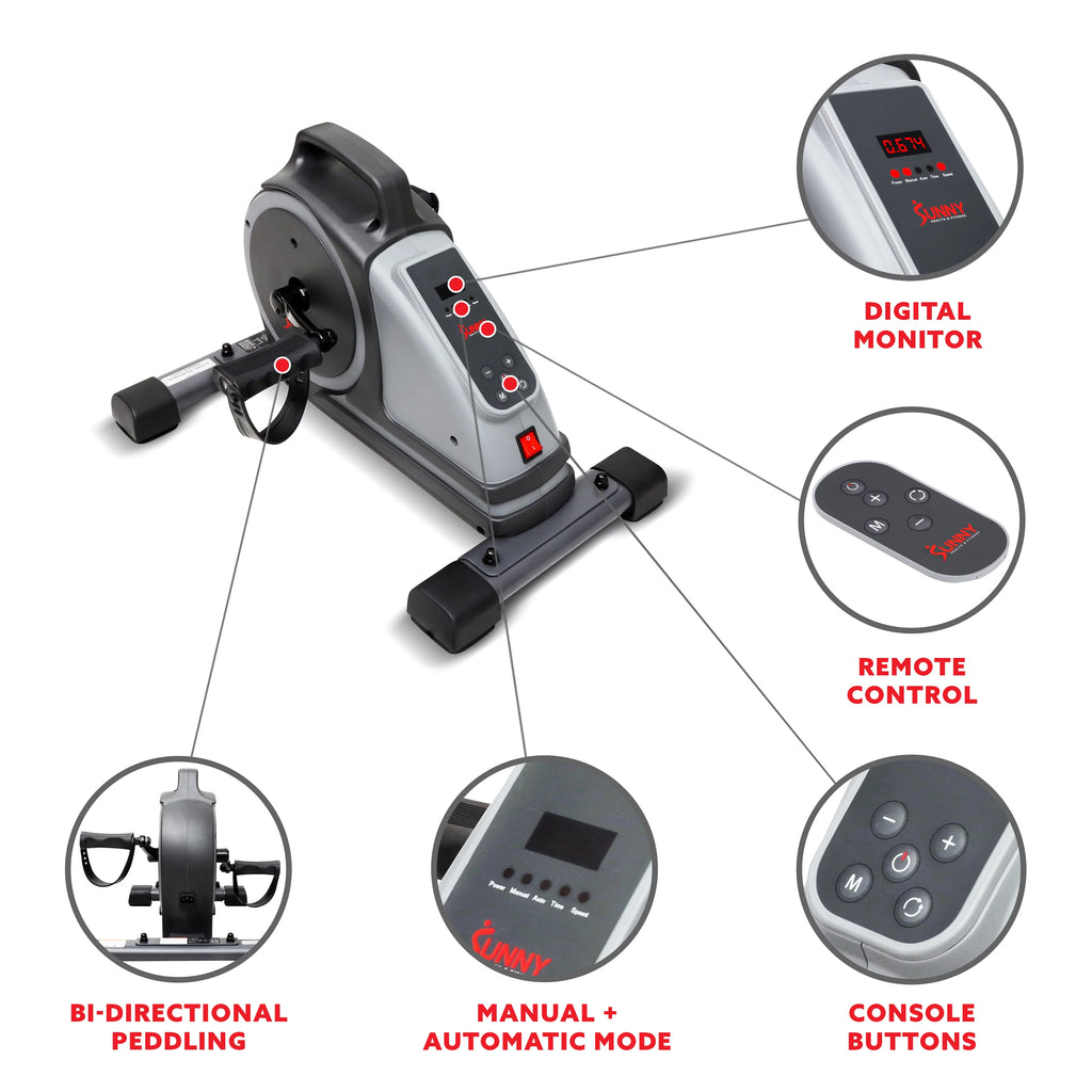 Sunny Health & Fitness Electromagnetic Mini Exercise Bike S259