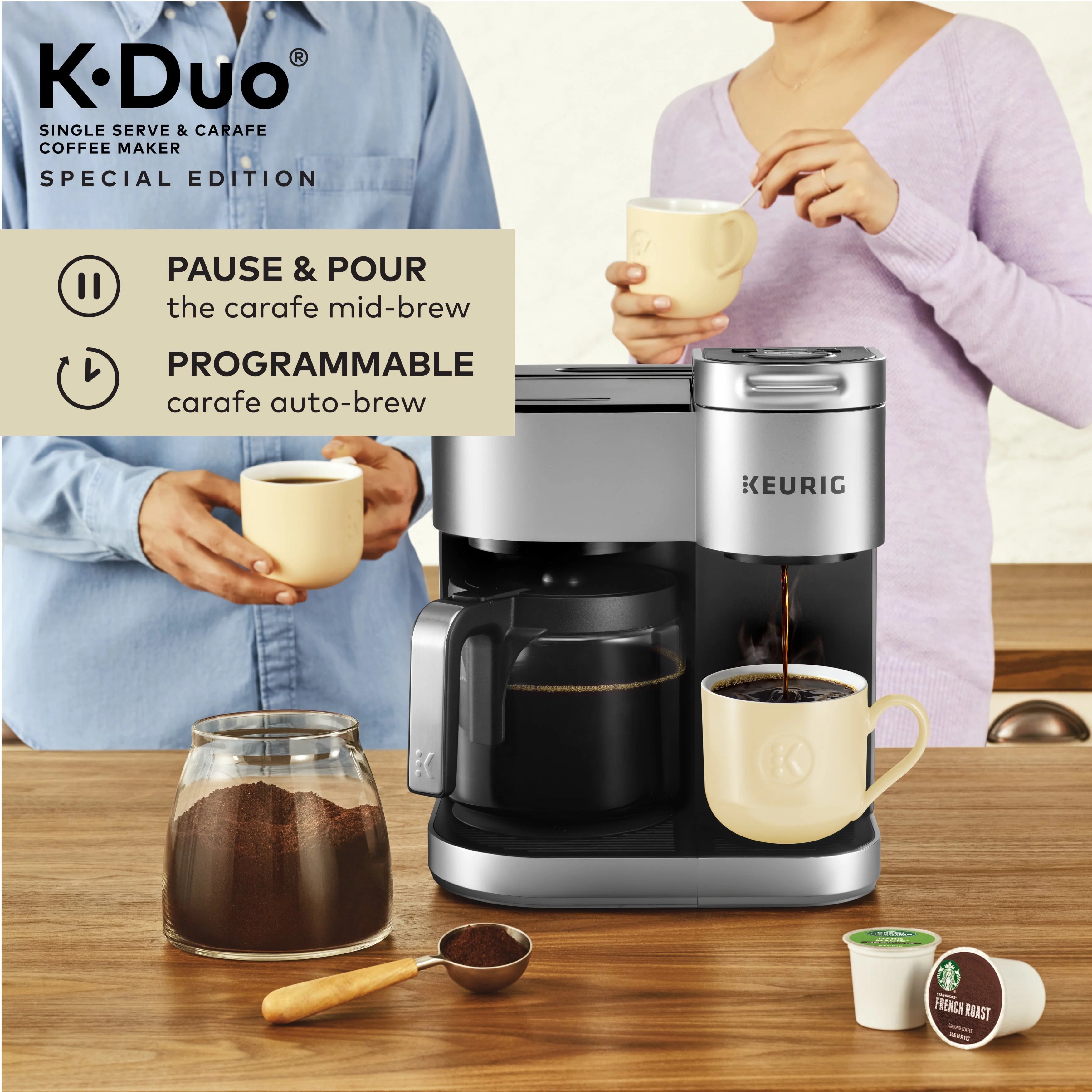 Keurig® K-Duo Special Edition Single Serve & Carafe Coffee Maker, Silver H954