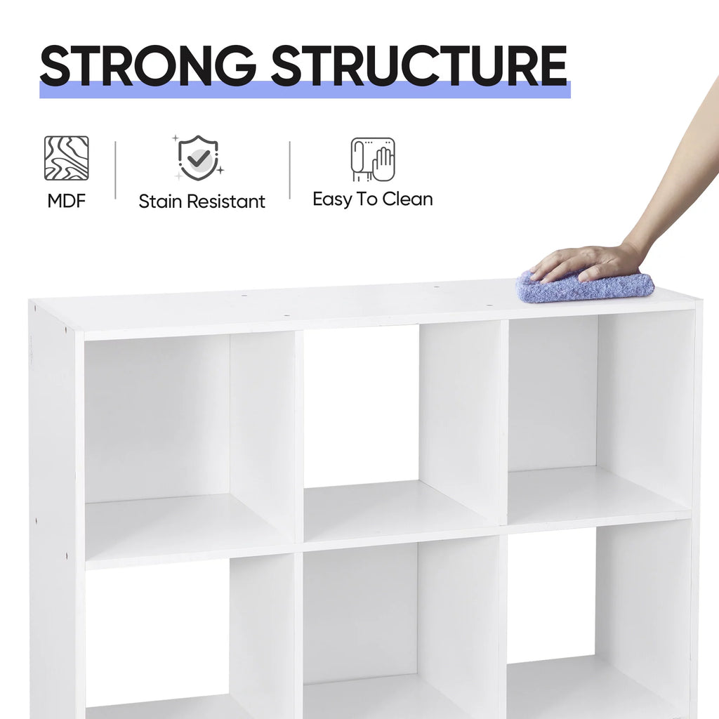 HomGarden 3-Tier 9 Cube Storage Organizer Wood Bookcase Cabinet Black A19933