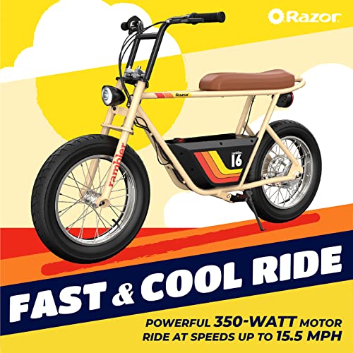Razor Rambler 16 36V Electric Minibike with Retro Style, Retrospec Dakota Adult Helmet B115
