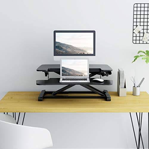 FlexiSpot Standing Desk Converter 28 inch, Black with Keyboard Tray N82128