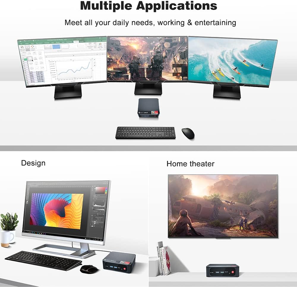Beelink SER3 Mini PC AMD Ryzen 7 3750H Windows 11 Pro Desktop, 8GB RAM 256GB SSD O166567