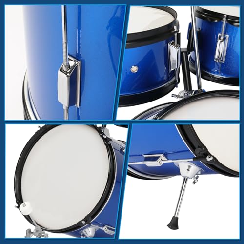 Ktaxon 5-Piece Junior Drum Set with Throne, Pedal & Drumsticks, Black Y61267