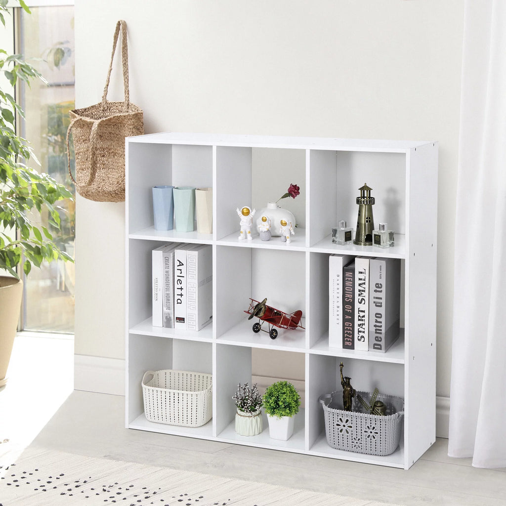 HomGarden 3-Tier 9 Cube Storage Organizer Wood Bookcase Cabinet Black A19933