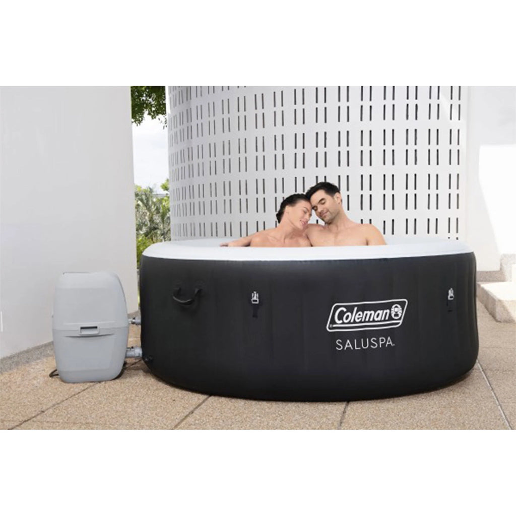 Coleman SaluSpa AirJet Inflatable Round Hot Tub, 60 Jets, Black D46266