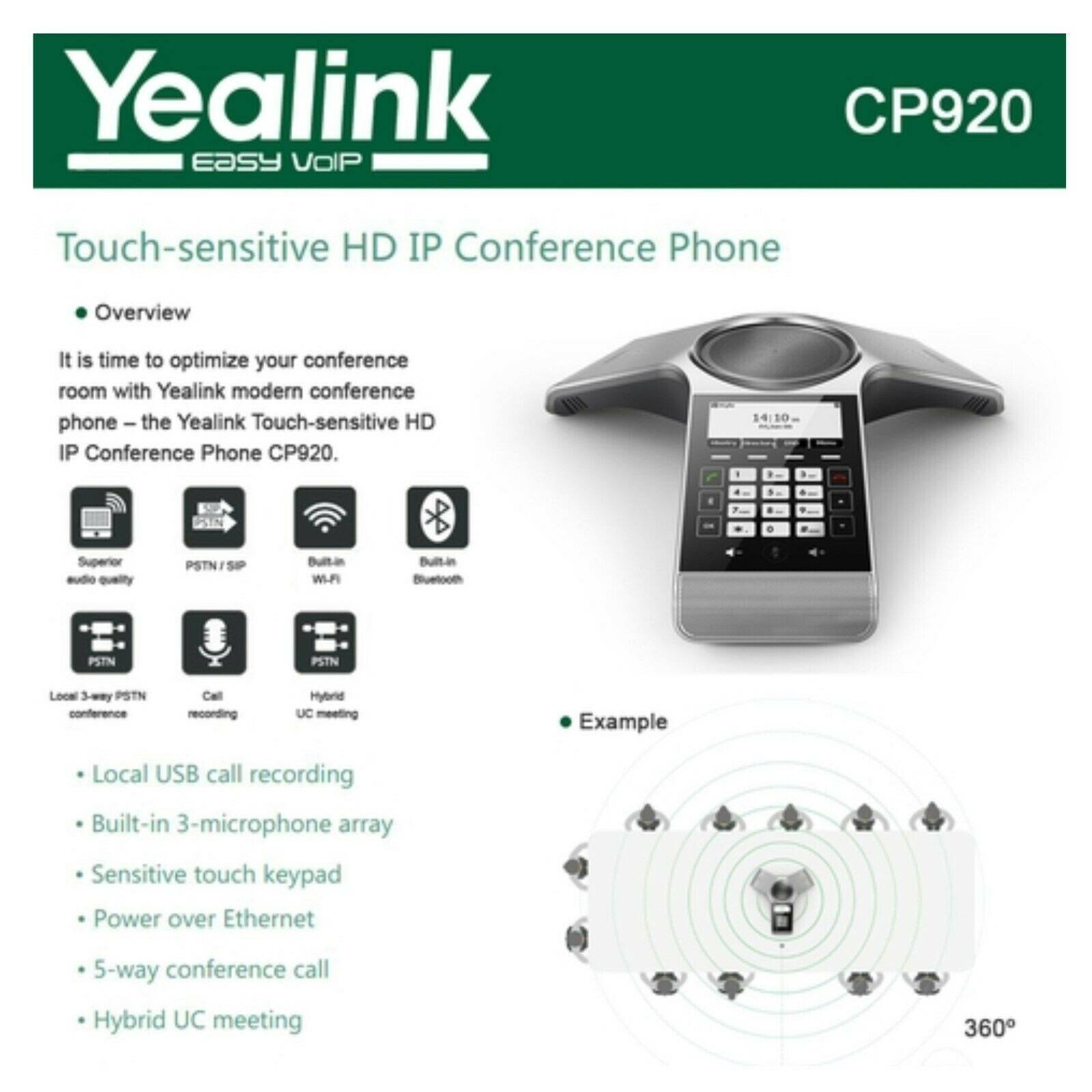 Yealink CP920 Conference VoIP Phone Z7459