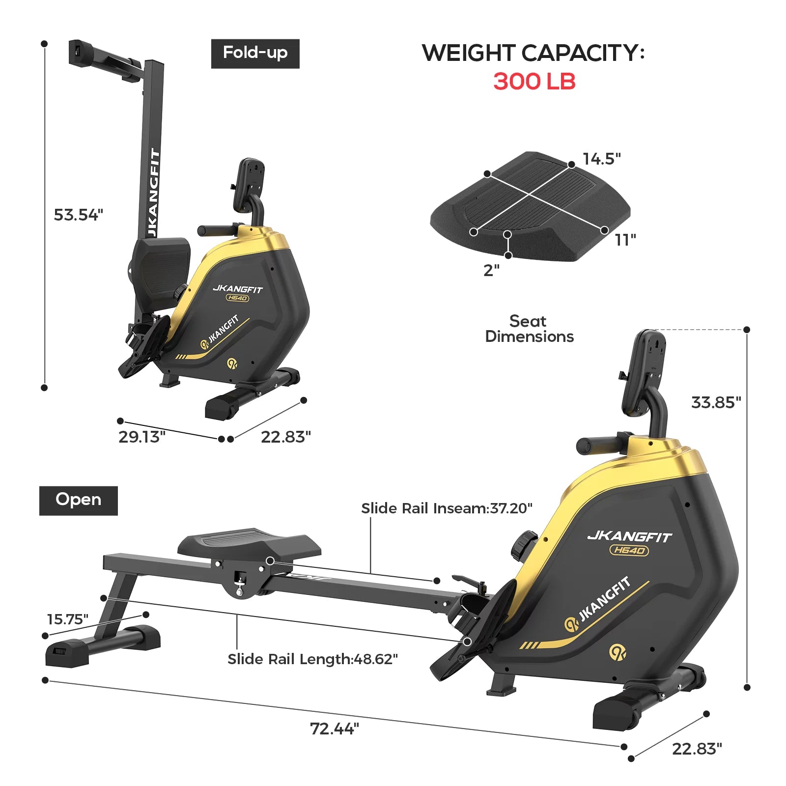 JKANGFIT Folding Magnetic Rowing Machine for Home Use O15315