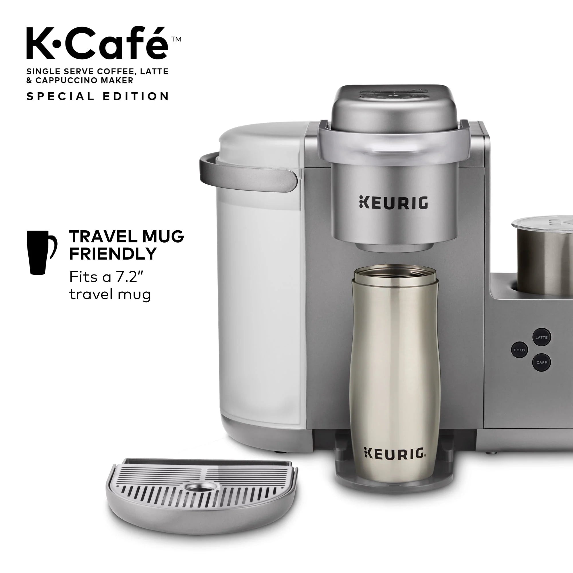 Keurig K-Cafe Special Edition Single Serve K-Cup Pod Coffee, Latte and Cappuccino Maker, Nickel N34174