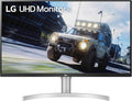 LG 32UN550-W Monitor 32" UHD (3840 x 2160) Display, DCI-P3 90% Color Gamut, HDR 10, AMD FreeSync, Borderless Design, Tilt/Height Adjustable Stand - Silver