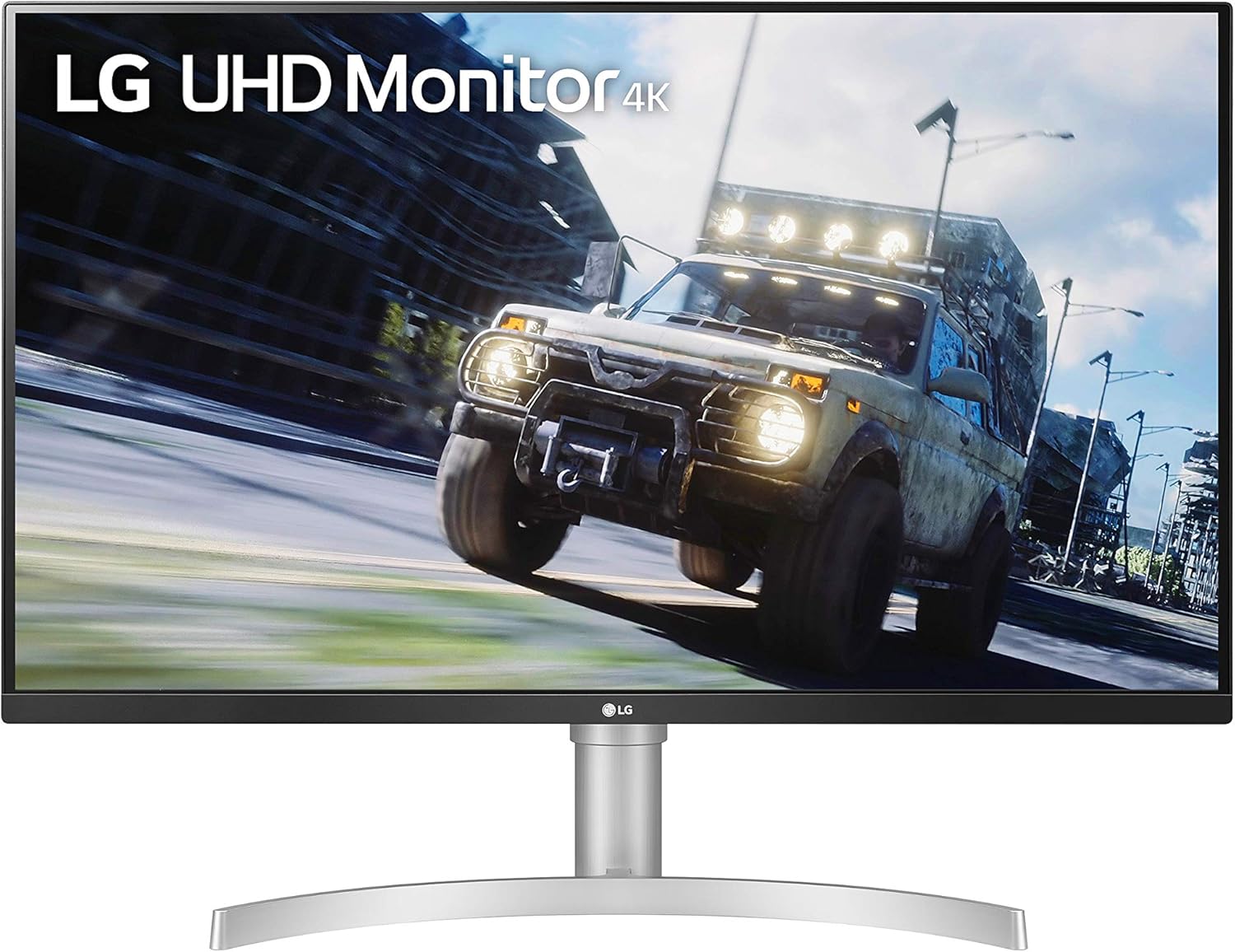 LG 32UN550-W Monitor 32" UHD (3840 x 2160) Display, DCI-P3 90% Color Gamut, HDR 10, AMD FreeSync, Borderless Design, Tilt/Height Adjustable Stand - Silver