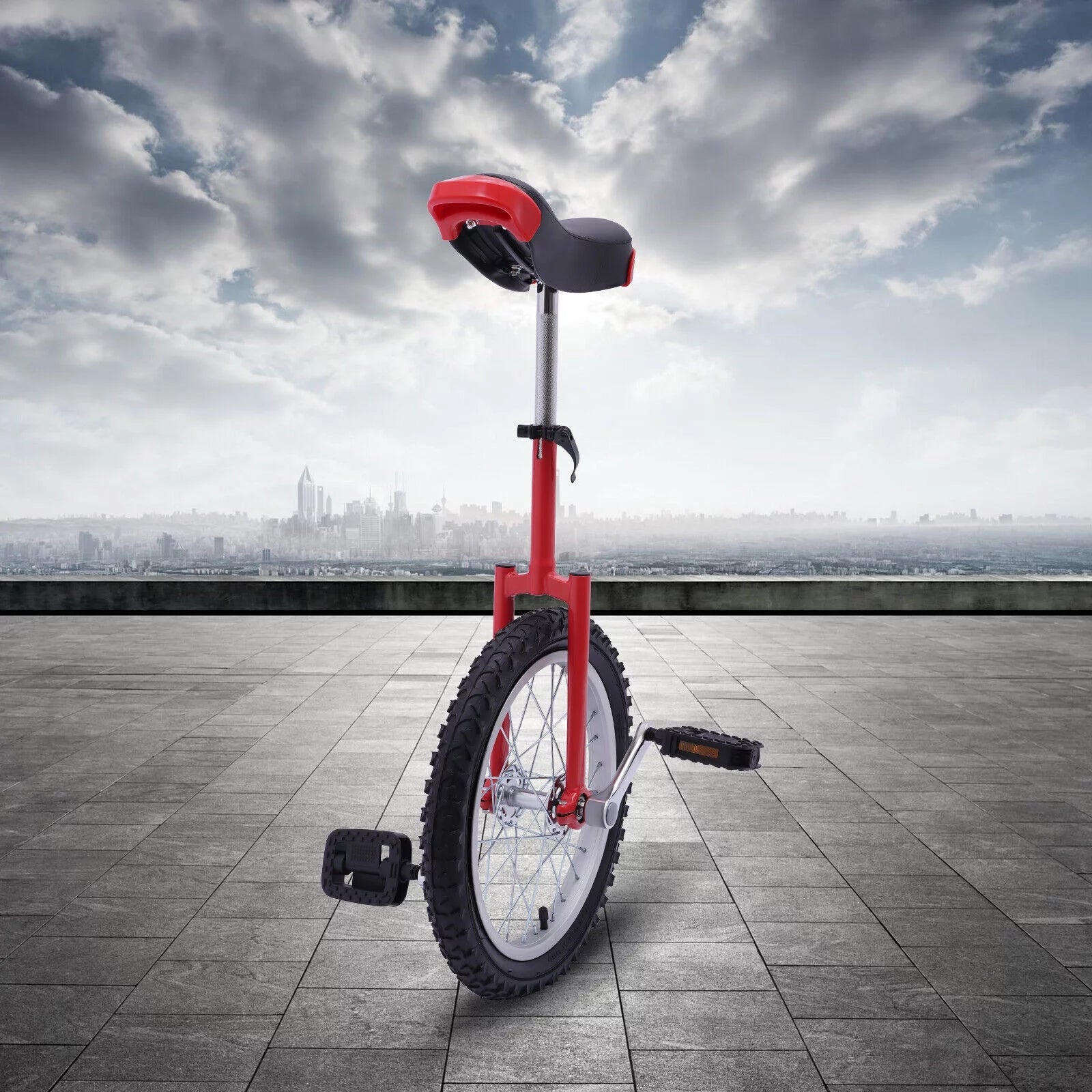 16 Wheel Unicycle with Steel Rim, Adjustable Height for Adults Kids I34001
