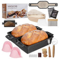 2 in 1 Cast Iron Loaf Pan with Lid, 9×5 Inch Bread Baking Pans for Homemade Bread, Pre-Seasoned Loaf Pan Bread Pan with Sourdough Bread Baking Supplies for Bread Baking, Meatloaf (2 Piece Set)