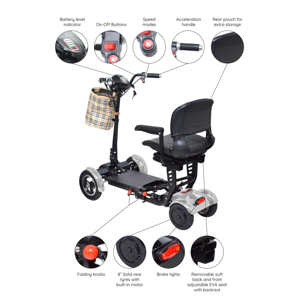 Compact Electric Scooter for Adults with Adjustable Seat and Armrests N441