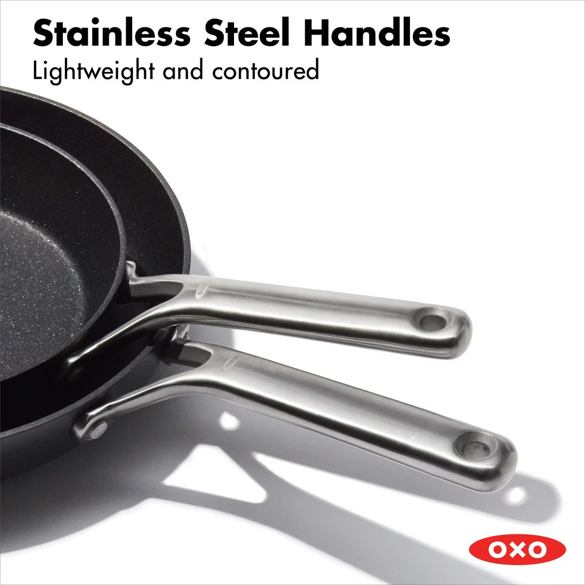 OXO Professional Hard Anodized PFAS-Free Nonstick Frying Pan Skillet Set, 8" and 10", Black J65351
