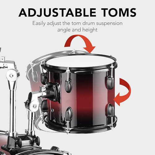 Best Choice Products 5-Piece Full Size Adult Drum Set with Cymbal Stands, Stool, Pedal, Sticks - Dark Blue Sparkle D34023
