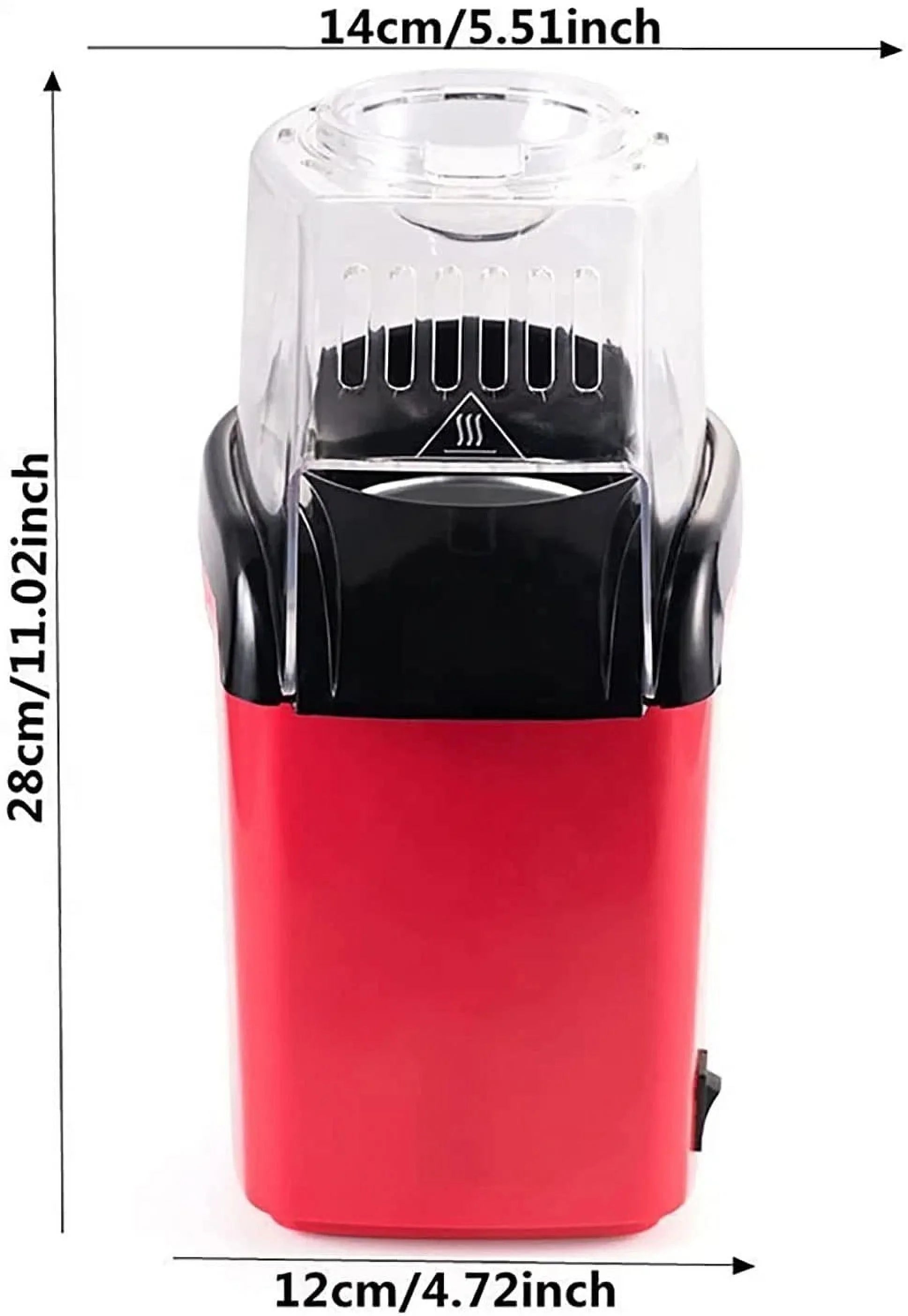 Hot Air Popcorn Machine Red BPA Free Q25814