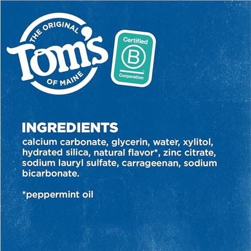 Tom's of Maine Fluoride-Free Antiplaque & Whitening Toothpaste, Peppermint, 5.5 oz, 2-Pack U812