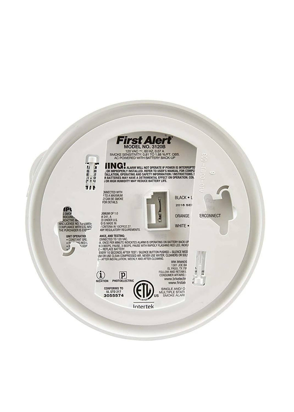 First Alert BRK 3120b-3 Hardwired Smoke Detector, 3-Pack S712