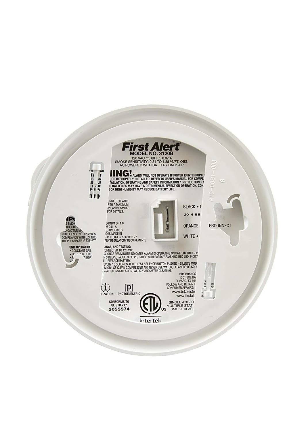 First Alert BRK 3120b-3 Hardwired Smoke Detector, 3-Pack S712