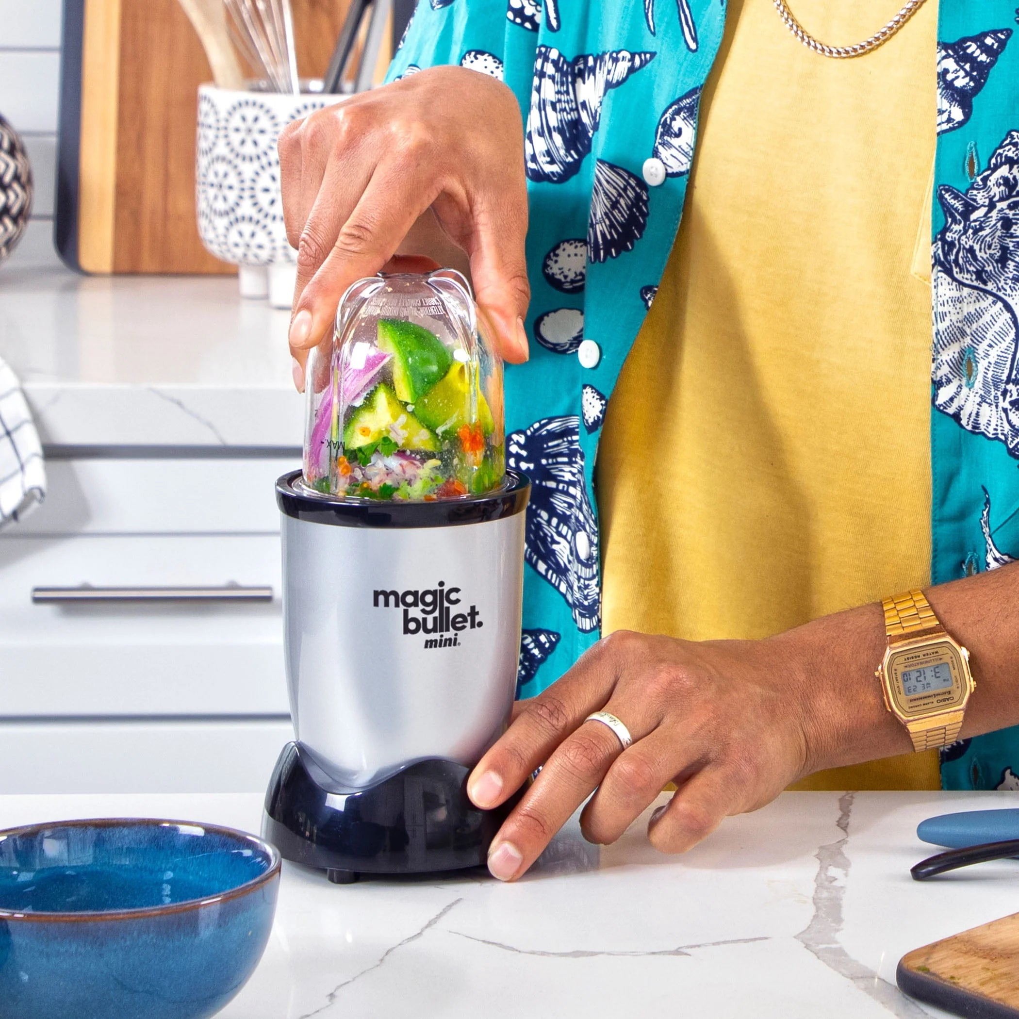 Magic Bullet Mini 14 oz. Compact Personal Blender Silver/Black T919