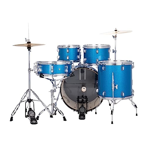 Ludwig Accent 5-Piece Drum Set with Cymbals, Blue Sparkle X322